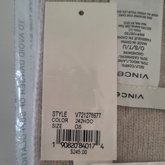 Vince Wool Cashmere Scarf - New in Bag w/Tags - Picture 2 of 5